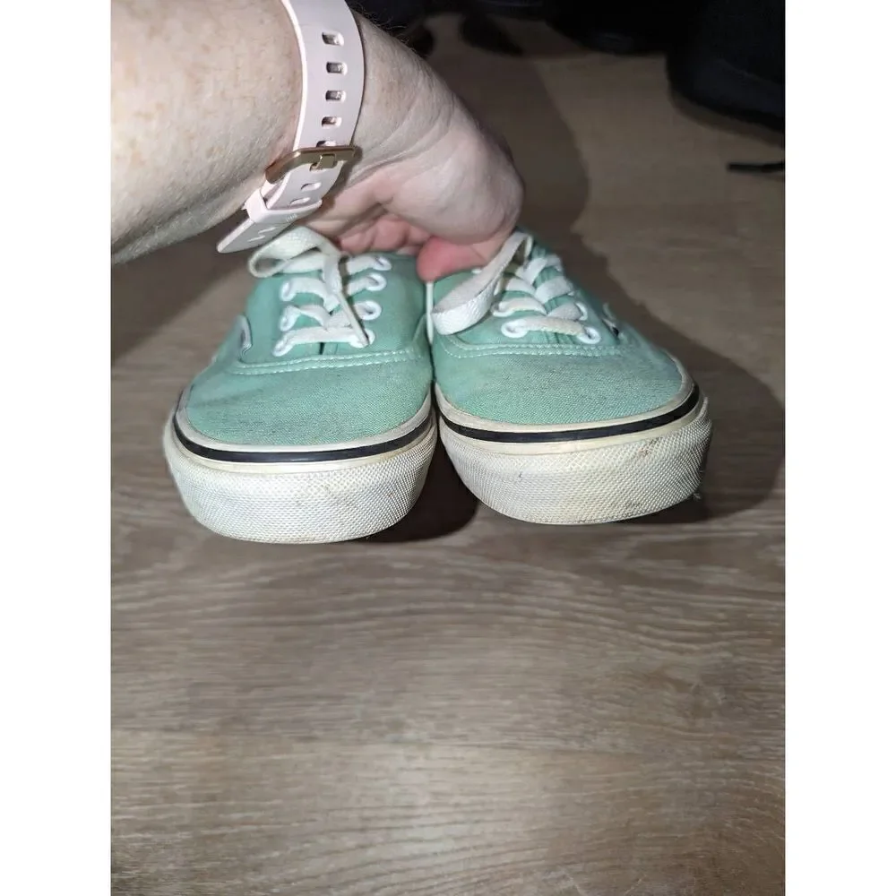 VANS Women Sz 7.5 M Green Lace Up Fashion‎ Sneakers Fabric Shoe